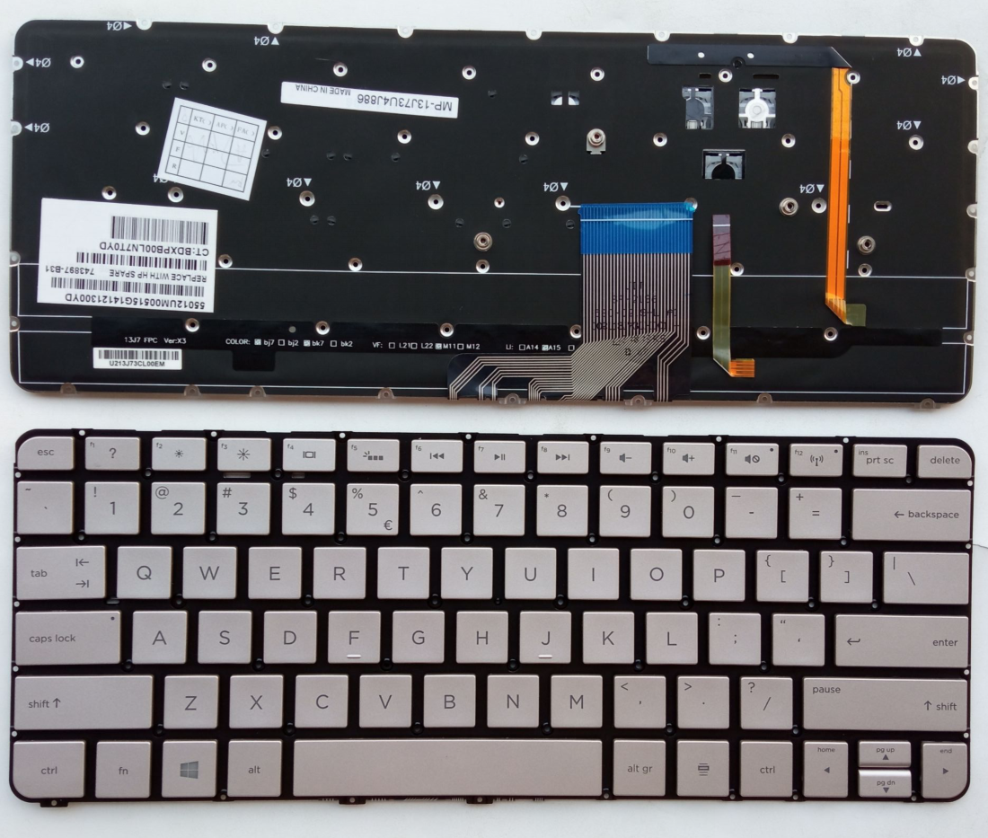 Picture of New Replacement Laptop Keyboard For HP 13-3000 SILVER Backlit US Layout